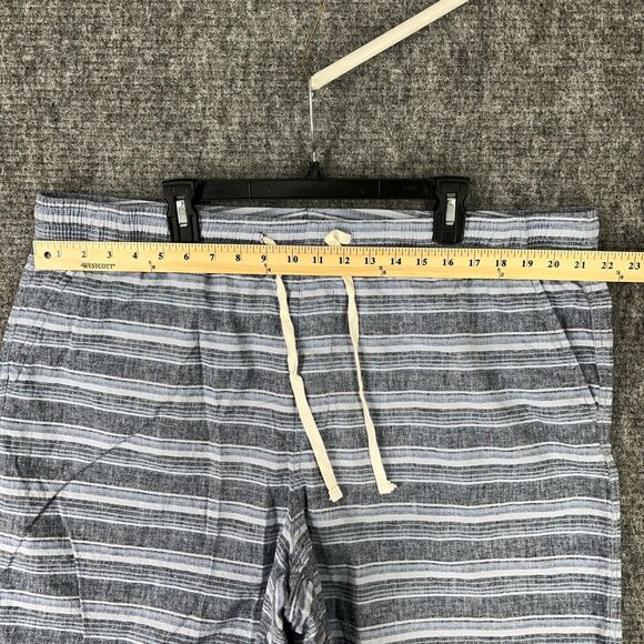Old Navy Shorts Mens‎ XXL Blue Striped Linen Pull On Drawstring Jogger 9" Casual - Picture 6 of 8